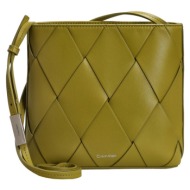 τσάντα calvin klein jeans woven square embossed logo crossbody bag women