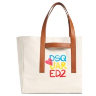 τσάντα dsquared capsule canvas leather shopper bag men