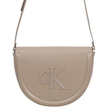 τσάντες ώμου calvin klein jeans raised ck saddle crossbody