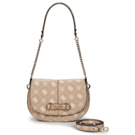 τσάντες ώμου guess carrie logo flap shoulder bag