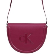 τσάντες ώμου calvin klein jeans raised ck saddle crossbody lv04f3221g |