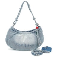 τσάντες ώμου desigual bag half logo denim waverly