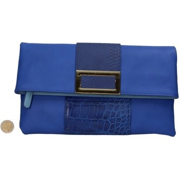 pouch/clutch oltre pochette pelle blu ar467 σε προσφορά