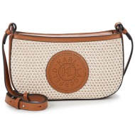 τσάντες ώμου karl lagerfeld k/circle saddle cb raffia mesh