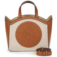 τσάντες ώμου karl lagerfeld k/circle sm tote raffia mesh