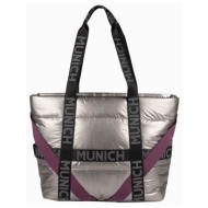 τσάντα munich 7113766m glossy shopper chrome |
