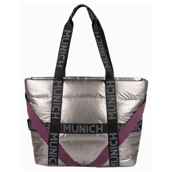 τσάντα munich 7113766m glossy shopper chrome | σε προσφορά