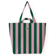 shopping bag lori barcelona bold stripe bag - pink/green |