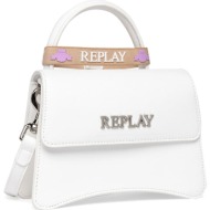 replay λευκή mini bag fw3361