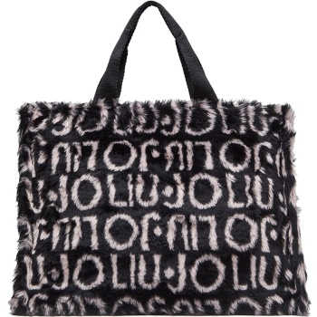 liu jo μαύρη shopping bag tote logo