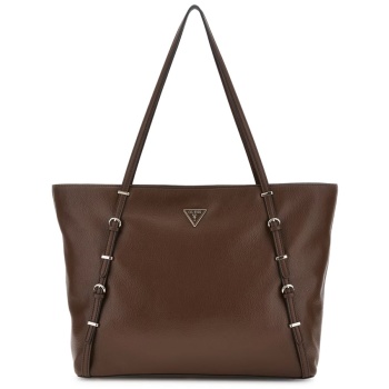 guess καφέ τσάντα ώμου levia tote