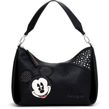 desigual μαύρη τσάντα ώμου mickey studstyle blac σε προσφορά