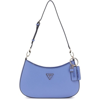 guess μπλε τσάντα ώμου noelle top zip