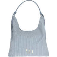 bybyblos μπλε ψάθινη τσάντα polaris