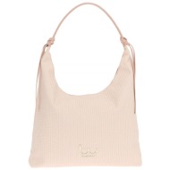 bybyblos ροζ ψάθινη τσάντα polaris