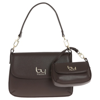 bybyblos καφέ τσάντα ώμου sasha 46b01 σε προσφορά