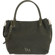 bybyblos χακί τσάντα ώμου daisy 66b01