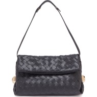 liu jo μαύρη τσάντα riccy woven