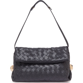 liu jo μαύρη τσάντα riccy woven