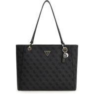 guess μαύρη τσάντα ώμου noelle bg967225