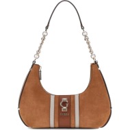 guess ταμπά δερμάτινη τσάντα ώμου erenia sb783818