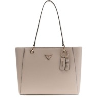guess μπεζ τσάντα ώμου noelle zg967225