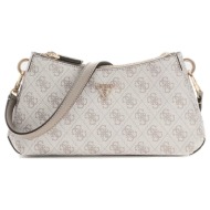 guess μπεζ dove τσάντα ώμου noelle 4g logo