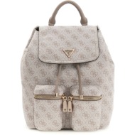 guess μπεζ dove backpack manhattan flap