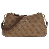 guess μπεζ λατε τσάντα ώμου noelle 4g logo