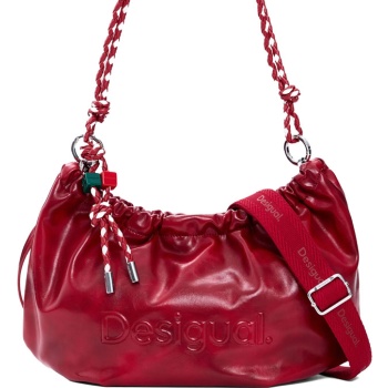 desigual κόκκινη τσάντα half logo waverly 26saxp28