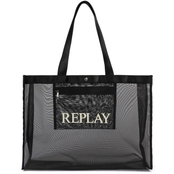 replay μαύρη shopping bag fw3727