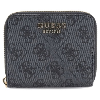 guess ανθρακί πορτοφόλι laurel 2 logo mini