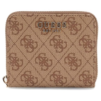guess μπεζ πορτοφόλι laurel 2 logo mini