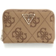 guess μπεζ latte πορτοφόλι laurel medium wide logo