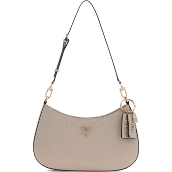 guess μπεζ πούρο τσάντα ώμου noelle zg967218