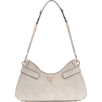 guess μπεζ snake τσάντα ώμου serenova