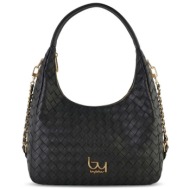 bybyblos μαύρη τσάντα ώμου desire 95b07