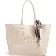 liu jo εκρού τσάντα θαλάσσης aa6200