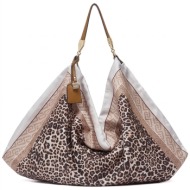 liu jo animal print σατέν τσάντα ώμου aa6194