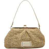 mariamare μπεζ τσάντα clutch siroco