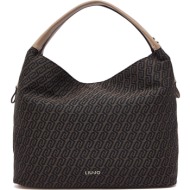 liu jo καφέ logo τσάντα ώμου aa6057