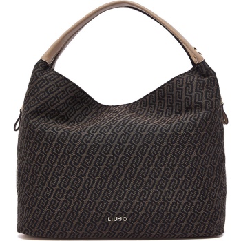 liu jo καφέ logo τσάντα ώμου aa6057