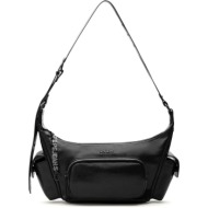 pepe jeans μαύρη τσάντα ώμου pl0300237