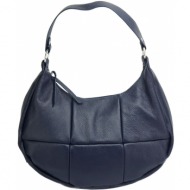 δερμάτινη τσάντα χειρός dafne firenze leather 9014 σκούρο μπλε