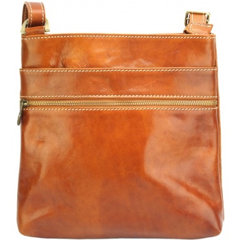 δερμάτινη τσάντα ώμου chiara firenze leather 6562 tan