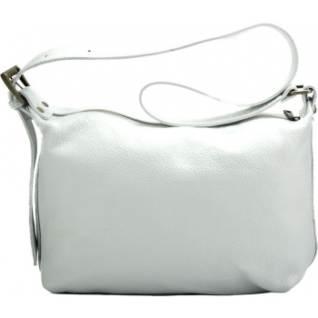 δερμάτινη τσάντα ώμου iolanda firenze leather 9007 λευκό