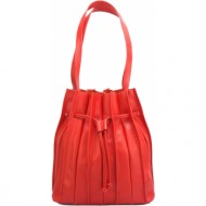 δερμάτινη τσάντα ώμου amalia firenze leather 9145 κόκκινο