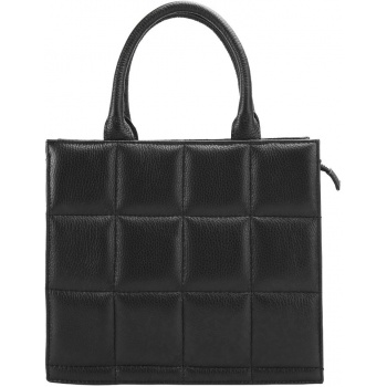δερμάτινη τσάντα χειρός zama firenze leather 9146 μαύρο