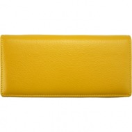γυναικείο δερμάτινο πορτοφόλι dianora firenze leather co523 κίτρινο