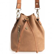 τσάντα πουγκί bella thiros 34-8261 tan brown
